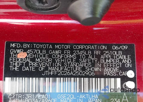 2010 Lexus Is 250C z USA, uszkodzony, nr VIN JTHFF2C26A2502906